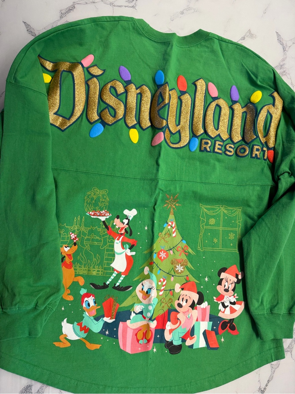 Disneyland Resort Green Holiday 🎁 Christmas 🎄 Crewneck Spirit Jersey Top